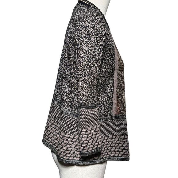 Chico's Sparkly Sequin  3/4 Sleeve Cardigan Sweater Size 0 Small - Picture 2 of 4